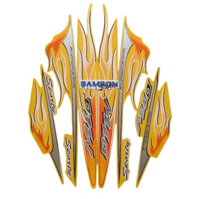 TERBARU STIKER STRIPING MOTOR YAMAHA MIO SPORTY API 2006 KUNING FULL BODY