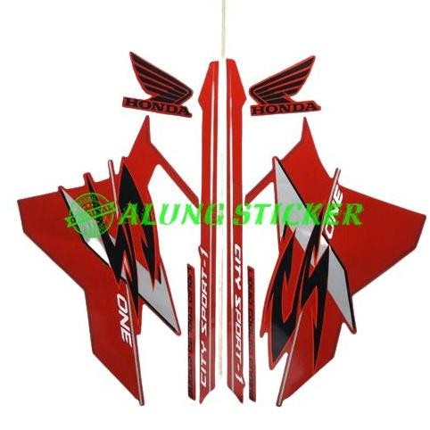 TERLARIS STRIPING STIKER LIS BODY MOTOR HONDA CS-1 CS1 2009 MERAH STANDAR