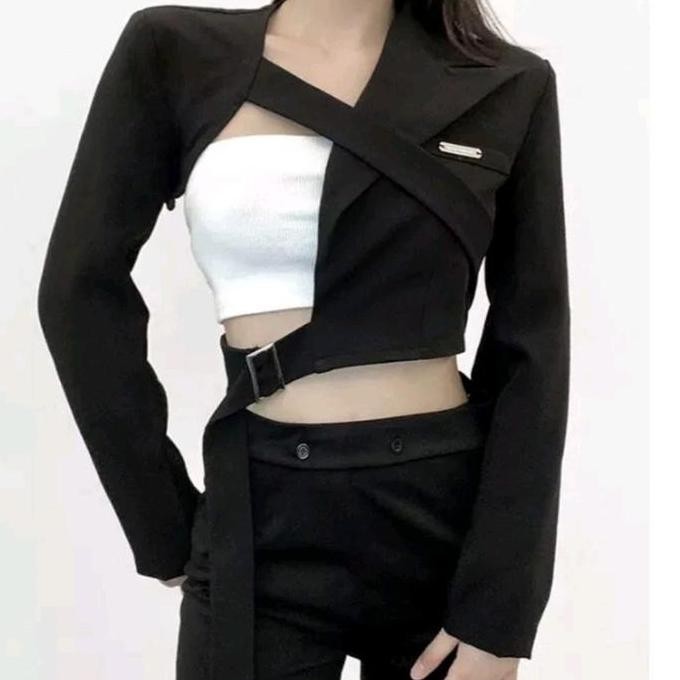 Rossy blazer crop / Korean crop blazer style / blazer tali crop