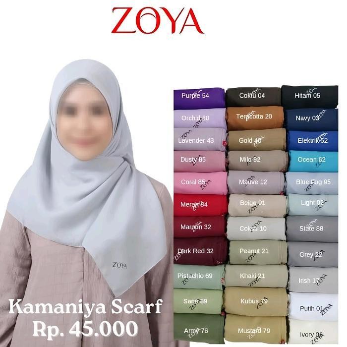 RHS Kamaniya Scarf by Zoya | Fadhilah Fashion |  Muslim Square Jilbab Syari Segi Empat