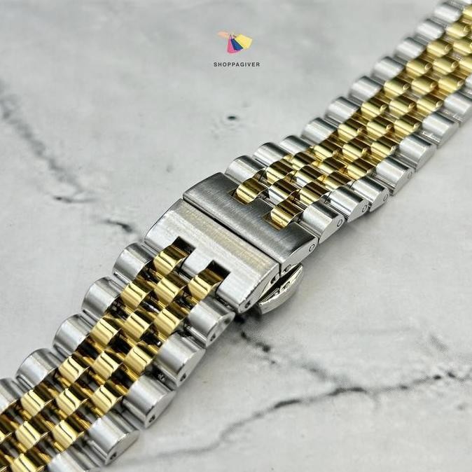 Baru Premium Jubilee Strap Tali Stainless Steel Classic Silver Gold Black Series Clasp Butterfly 18M