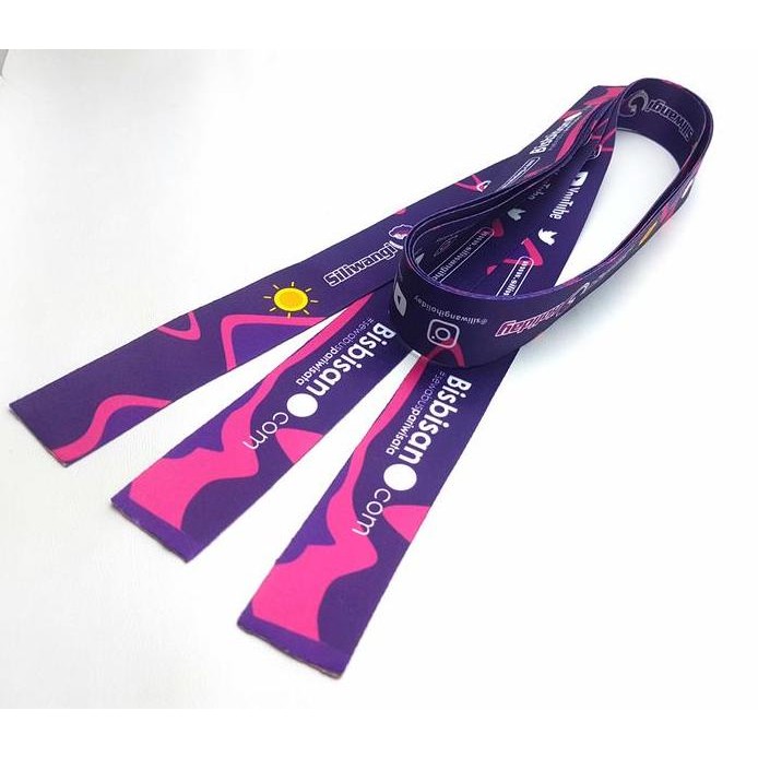 

New tali lanyard print 3cm bahan pita tisu printing tanpa finishing
