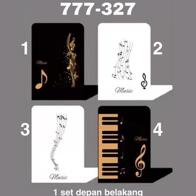 

New Book End Stand Not Music/ Sandaran Penyangga Buku 777-327 (1set isi2) Meja Rak
