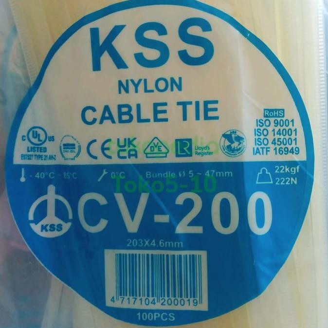 

New kabel ties KSS CV-200 Kabel Tis Kabel Tie KSS 200mm Hitam Putih