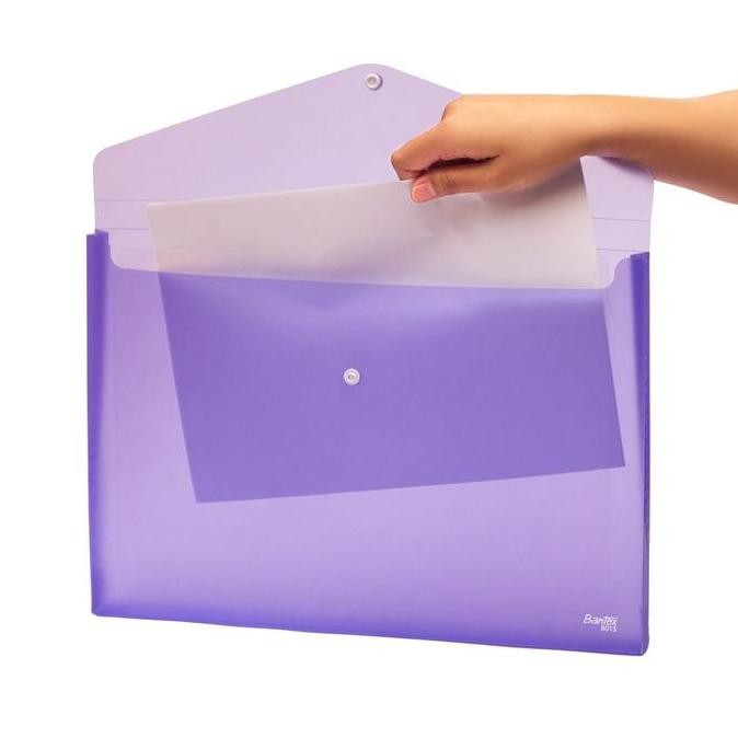

New Bantex Map Plastik Kancing Tempat Dokumen Folio F4 Lilac