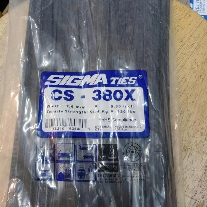 

New Kabel Ties / Kabel Tis / Cable Tie CS 380 X 7.6 mm Hitam 38 cm SIGMA