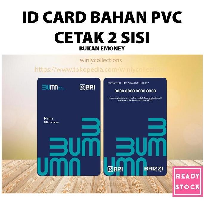 

New EDISI CUSTOM KARTU ID CARD BUMN TERBARU BANK BRI BAHAN PVC - 2 SISI -