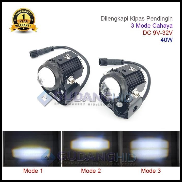 Voxx LED Mini Laser D2 Lampu Tembak Sorot LED Foglamp Mini Proji Hi-Lo