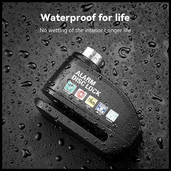 Gembok Alarm Anti Maling Cakram Kunci Alarm Motor Paket Bracket Kabel