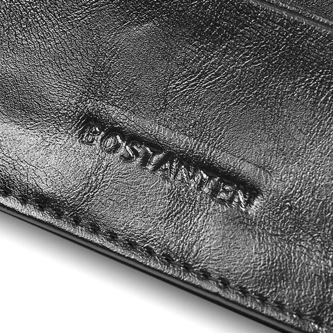 Bostanten Dompet Lipat Panjang Pria Slot Kartu Kulit Pu Warna Hitam/Kopi