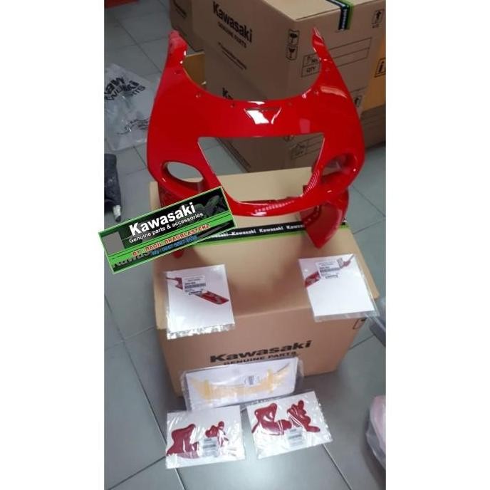fairing atas ninja rr old merah cabe + Stiker Fairing atas orinal