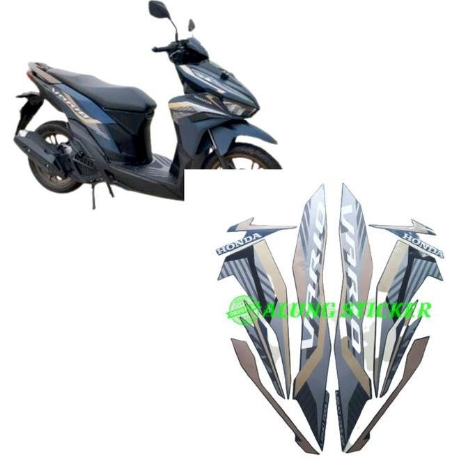 TERBARU STIKER STRIPING LIS BODY MOTOR VARIO 125 2022 CBS-ISS BIRU DOFF