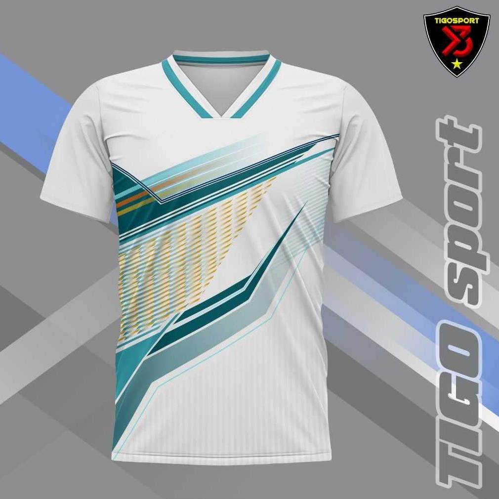 (Terbaru) [ VENUS PUTIH ] BAJU BADMINTON KEREN PRIA DAN WANITA MURAH / JERSEY VOLY MIZUNO FULL PRINT