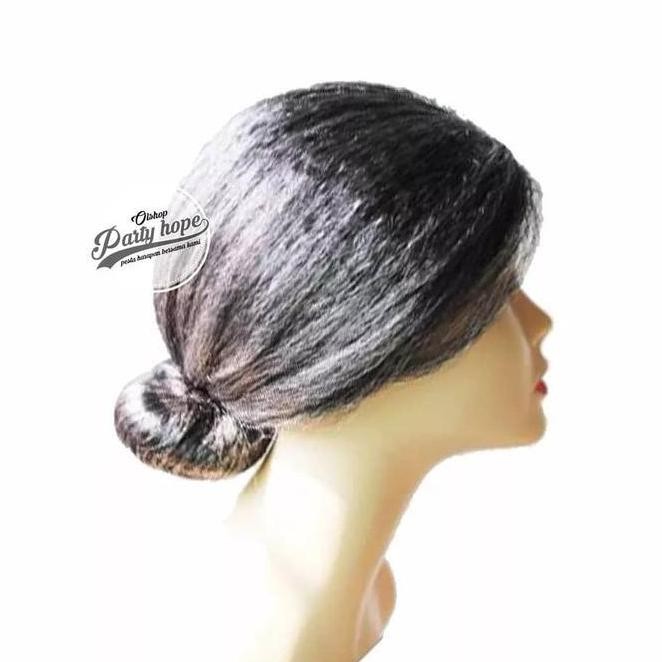 Rambut Palsu Wig Sanggul Nenek Tua / rambut nenek / wig sanggul kostum AR134 LA