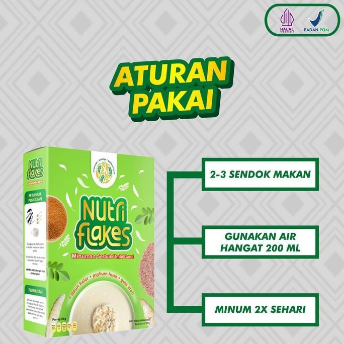 

Nutriflakes 1 Box - Sereal Umbi Garut Granola Kering & Susu | Oatmeal Bpom Halal Asli