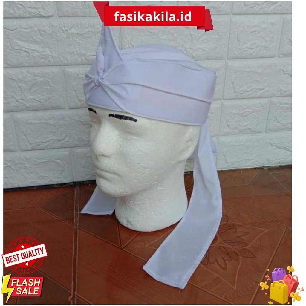 Iket Kepala Putih Polos - Blangkon Sunda Dan Jawa Putih Polos - Udeng Terbaru Putih Polos Cod
