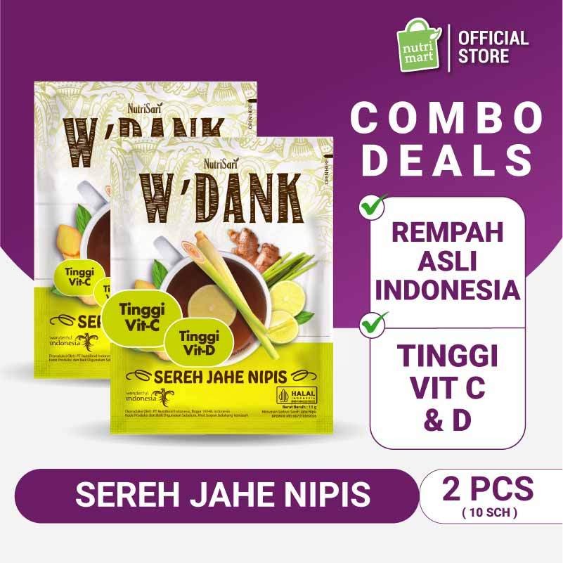 Twin Pack : W'Dank Sereh Jahe Nipis 10 Sachet - Tinggi Vitamin C dan Vitamin D