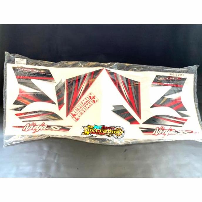 Striping Lis Stiker Ninja R SS Merah Hitam 2014 2015 Ori Kawasaki