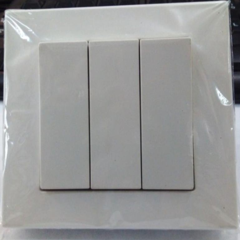 Saklar Triple Broco Plano Putih