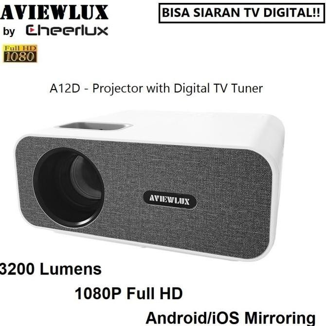 AVIEWLUX A12 WiFi Digital TV Tuner - Proyektor 3200 Lumens TV Digital