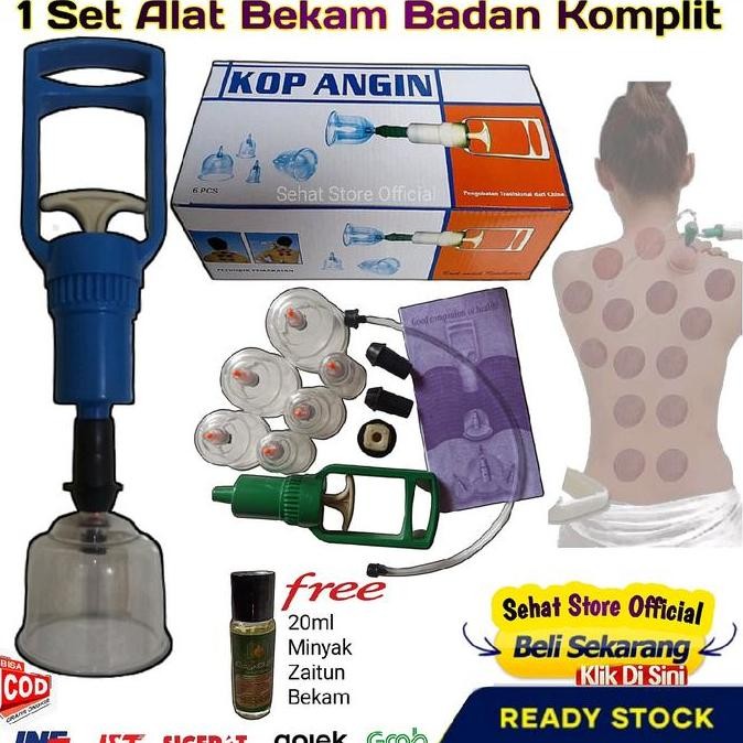 Original Set Alat Terapi Bekam 6 Tabung Gelas Komplit Kop Angin Terapi Tradisional Shopee