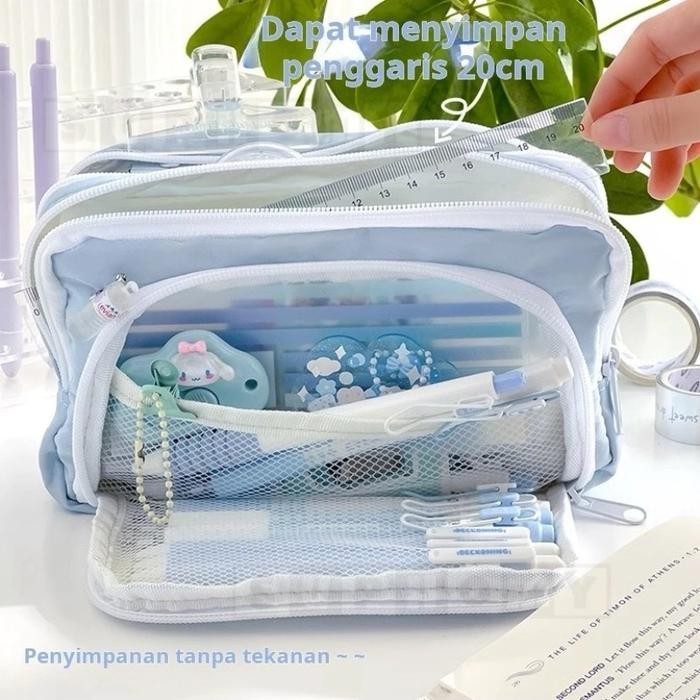 

WSS Tempat alat tulis kotak pencil aesthetic Tas PenaTempat Pencil Tas Pensil kapasitas besar bahan parasut Stationery