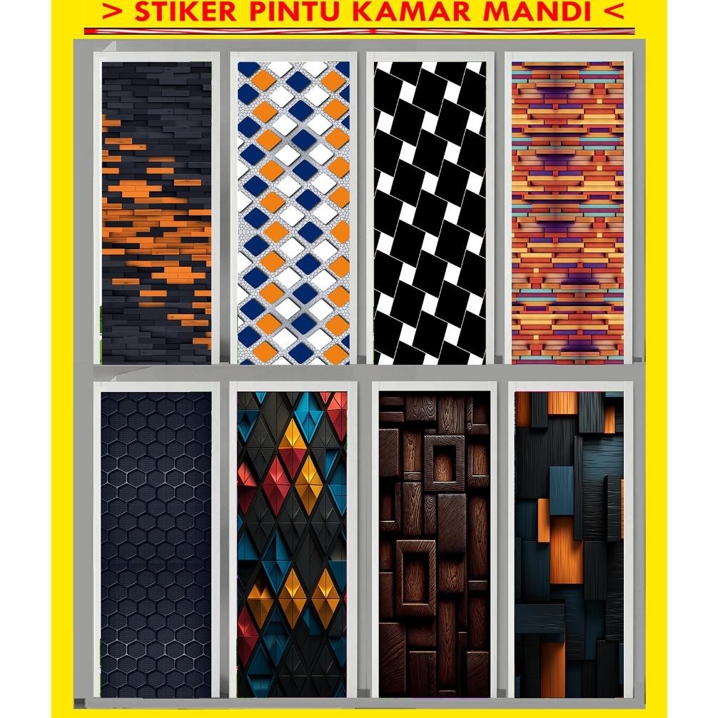 (Terbaru) STIKER PINTU KAMAR MANDI / TOILET WALLPAPER 3D (Terlaris)