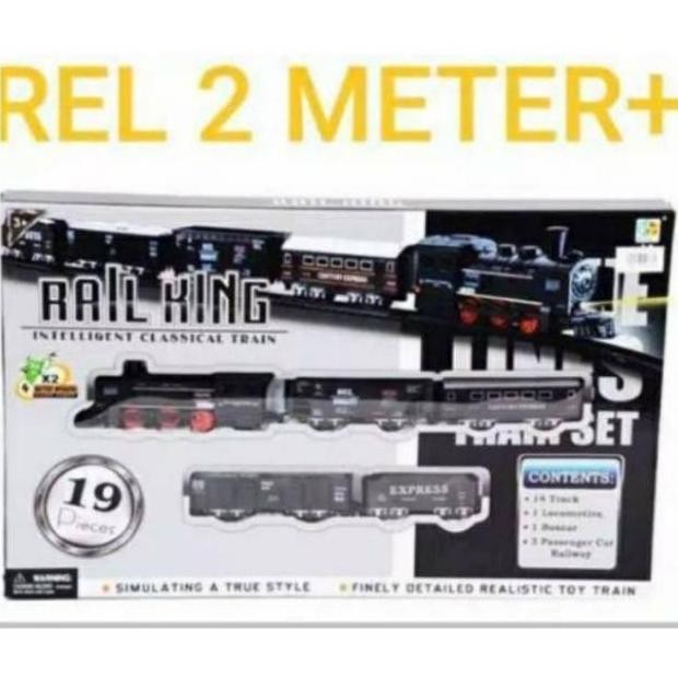 Sale Jumbo Mainan Rail King 19Pcs Mainan Kereta Api 5 Gerbong Lokomotif Train Track Railking