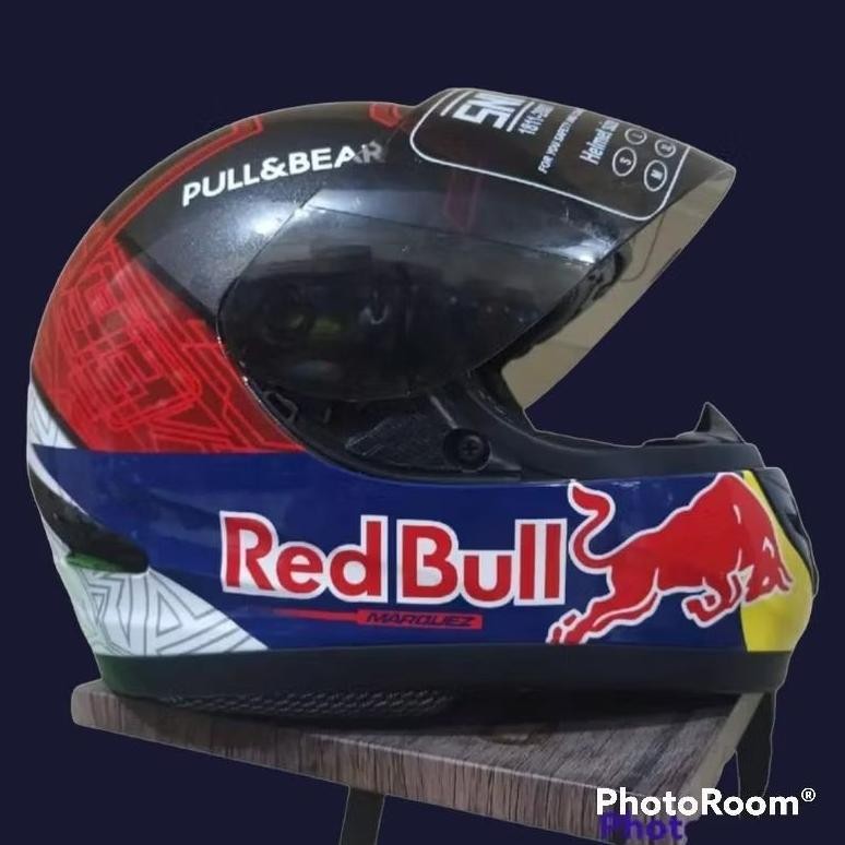 Helm Kbr Full Face Motif Redbull Terbaru