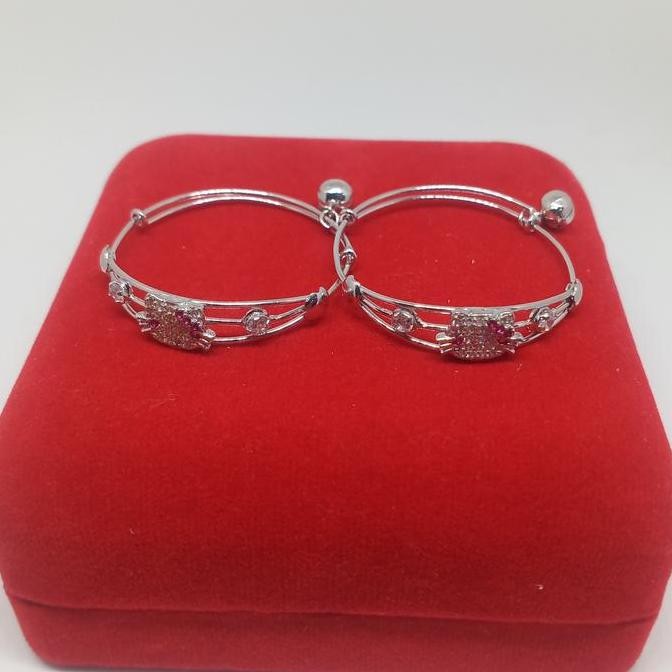 BISA E-FAKTUR Gelang Bangko Anak perak silver925 Lapisan emas putih Gl14