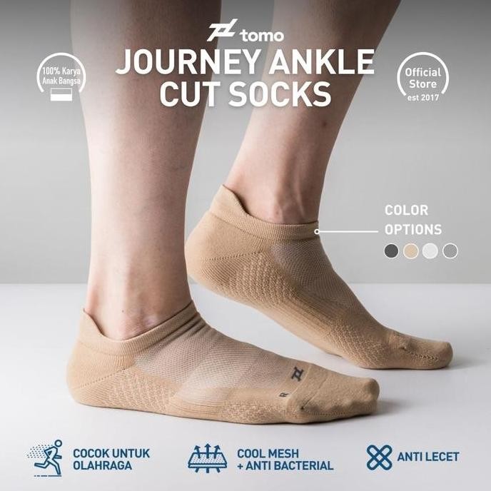 BEBAS ONGKIR - Tomo Journey sports ankle socks - Sand