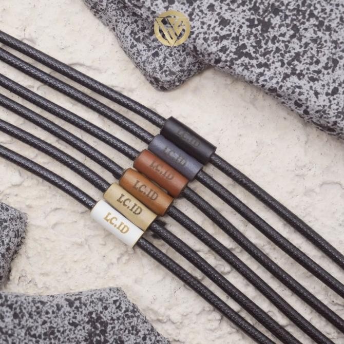 

Viral Lanyard Leather Custom Nama - Lanyard Kulit Grafir - Kalung Name Tag Fb-4