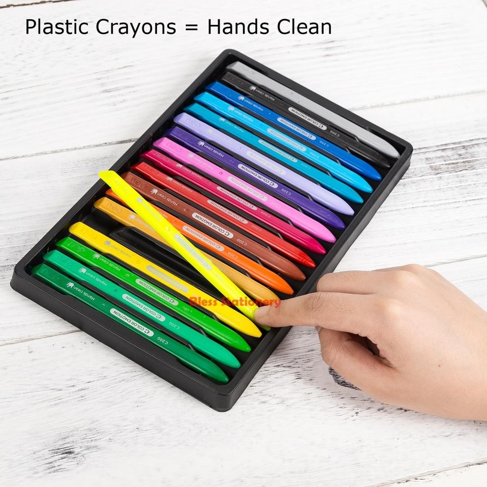 

[Promo..!!! Deli Krayon Plastik 24 Warna Anak Sekolah Plastic Crayon - Ec20020 Dar-10