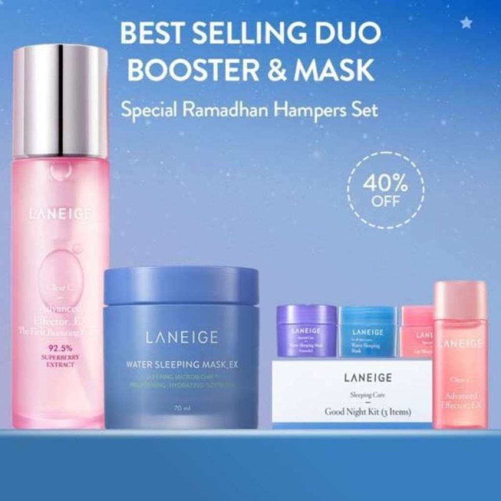Laneige Best Selling Duo - Booster & Mask - Paket Skincare Korea - Pemutih Wajah Ampuh - Pencerah Wa