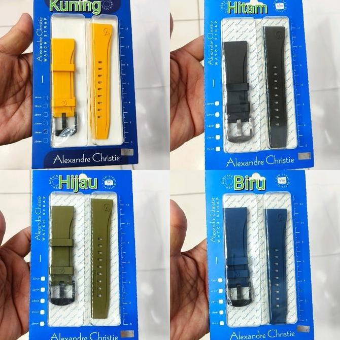 BISA E-FAKTUR Tali Rubber FKM Original Alexandre Christie Ukuran 24 mm Untuk Tipe 3042,6627,9602,920