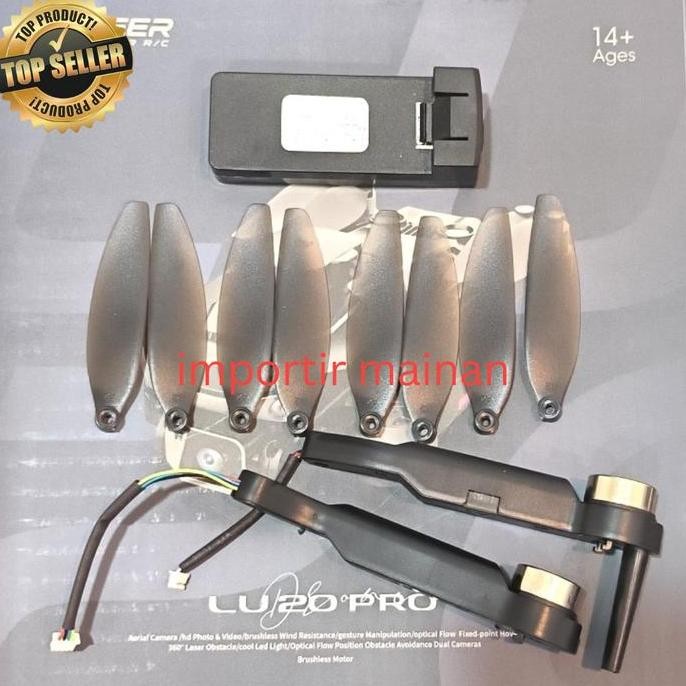 Part Drone Lu20 Pro Baterai 3.7V 2000Mah Motor Arm Propeller Dll
