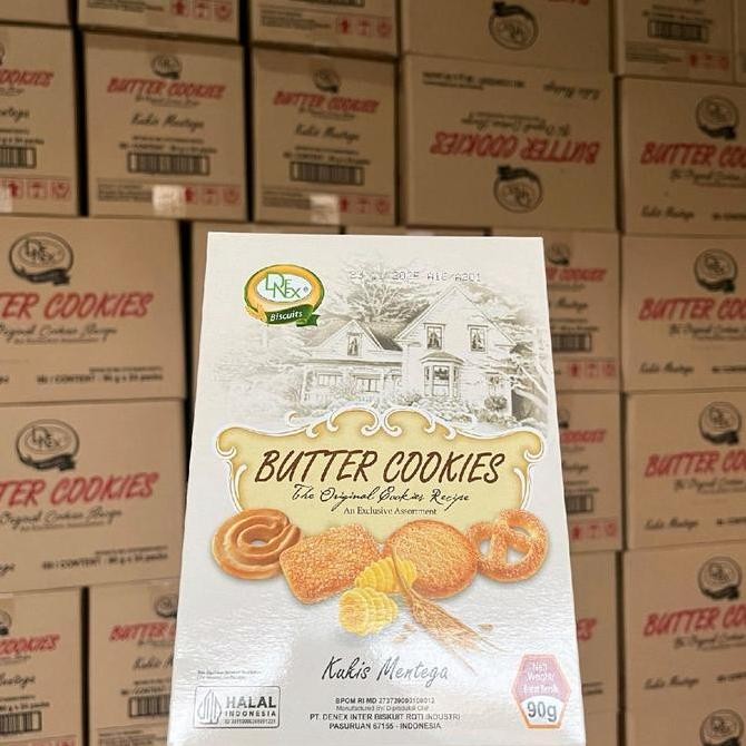 

Denex buter cookies 90 gram 1 dus isi 24 pcs