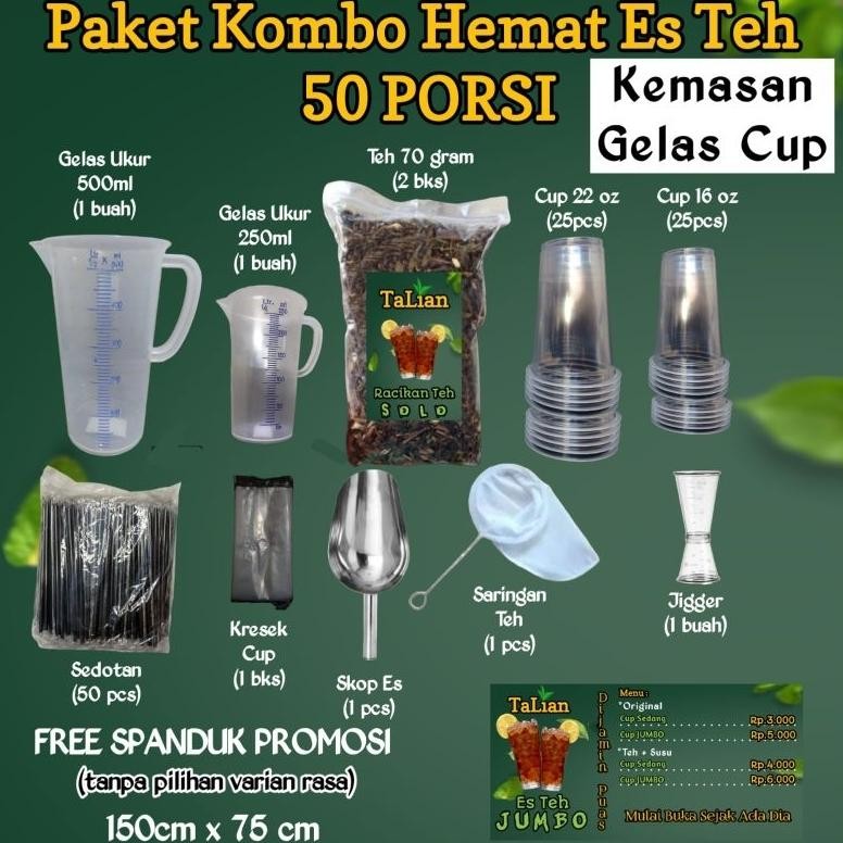 

SALE! PAKET USAHA ES TEH JUMBO CUP 50 PORSI - KOMBO HEMAT MODAL JUALAN