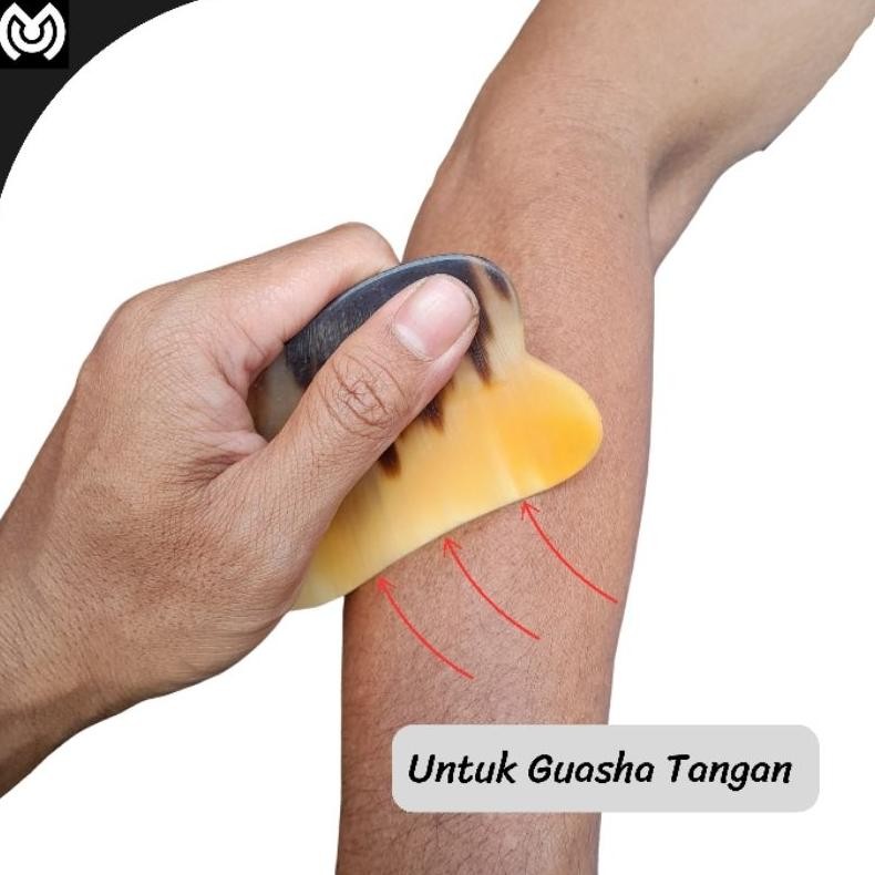 Alat Terapi Guasha Kerokan wajah dan Punggung Model Love dari Tanduk Sapi Asli