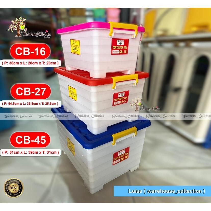 Terlaris Container Box 16//27// & 45 Liter || Container Box Plastik Dengan Roda || Box Serbaguna