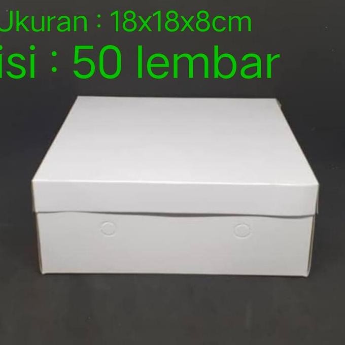 

tersedia kardus putih polos 18x18cm - dus kotak makanan kue isi 50 set