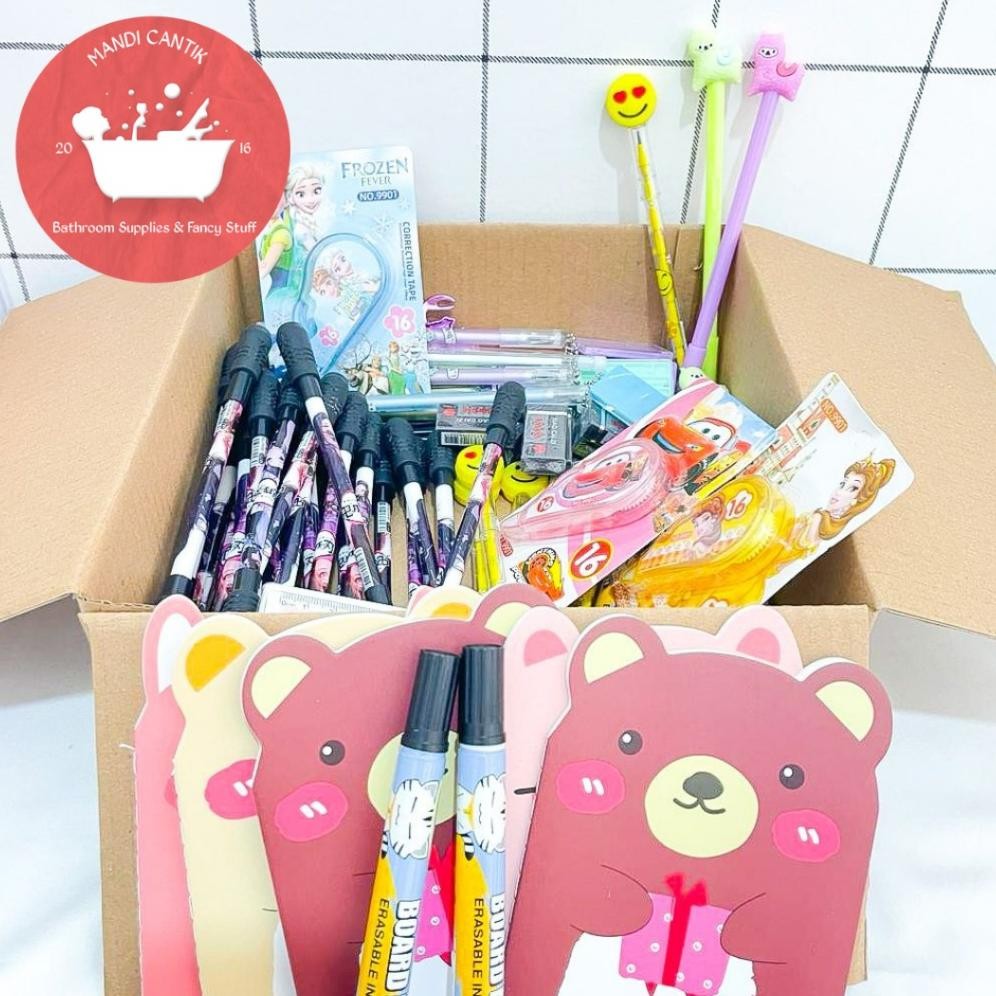 

Siap Kirim Paket Usaha Alat Tulis Sekolah & Kantor Isi Banyak Murah Lucu | Notes Pulpen Penghapus Solatip