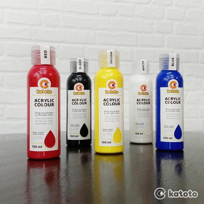

Acrylic Paint 100Ml Warna Primer, Merah, Kuning, Biru, Putih, Hitam