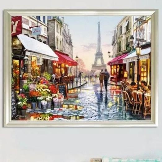 

40X30Cm Street Corner Diy Paint By Numbers Oil Painting