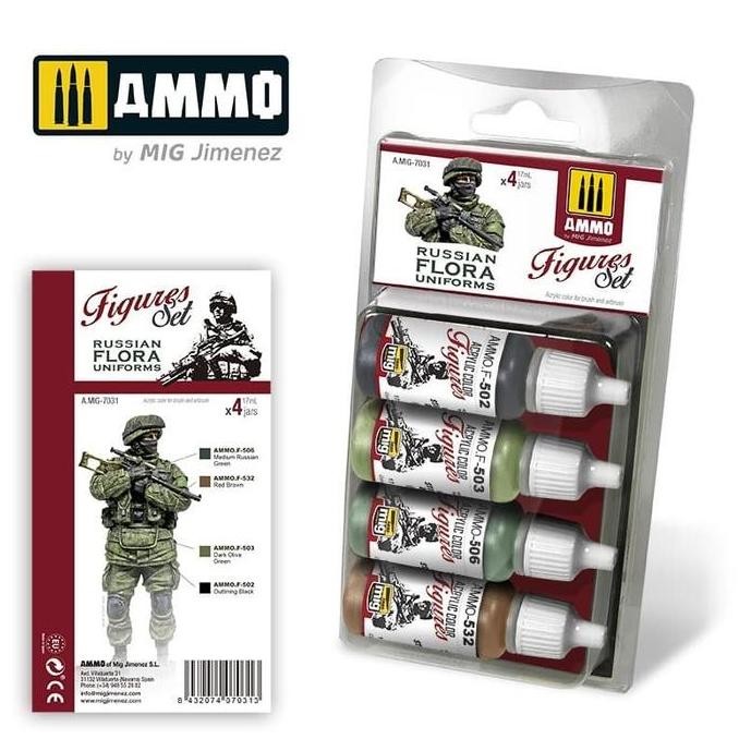 

Amig7031 : Russian Flora Uniforms Color Set - Ammo Acrylic Figure Paint Set
