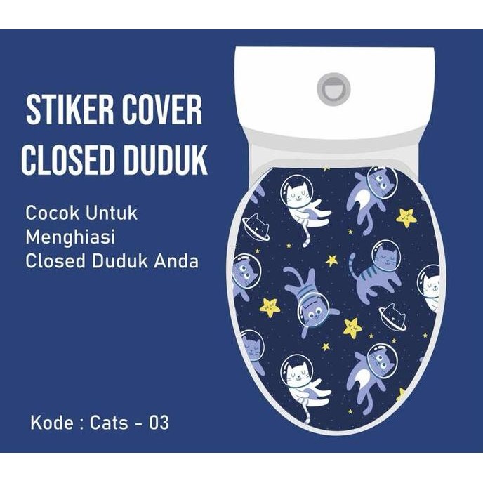 Stiker Tutup Closet Duduk Toilet Cover Desain Cat