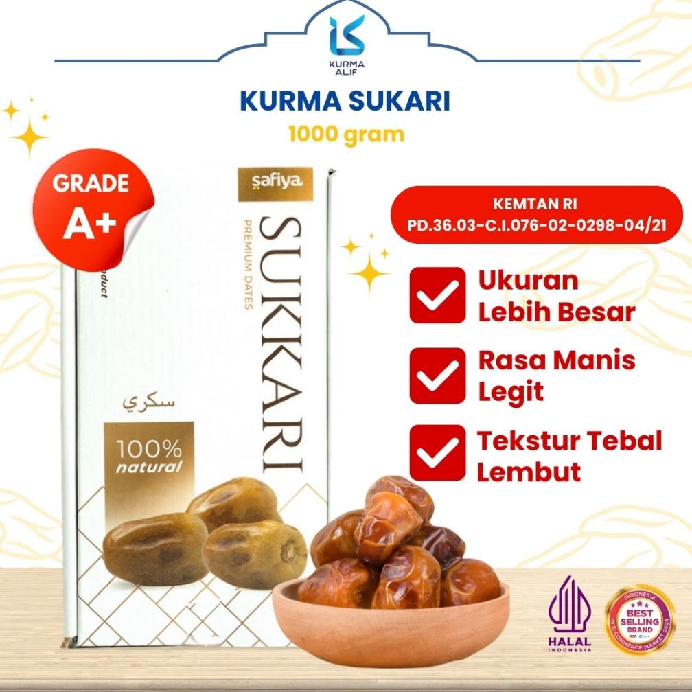 

Terlaris Kurma Sukari Kurma Raja 1 kg Lembut Manis Legit Premium !!