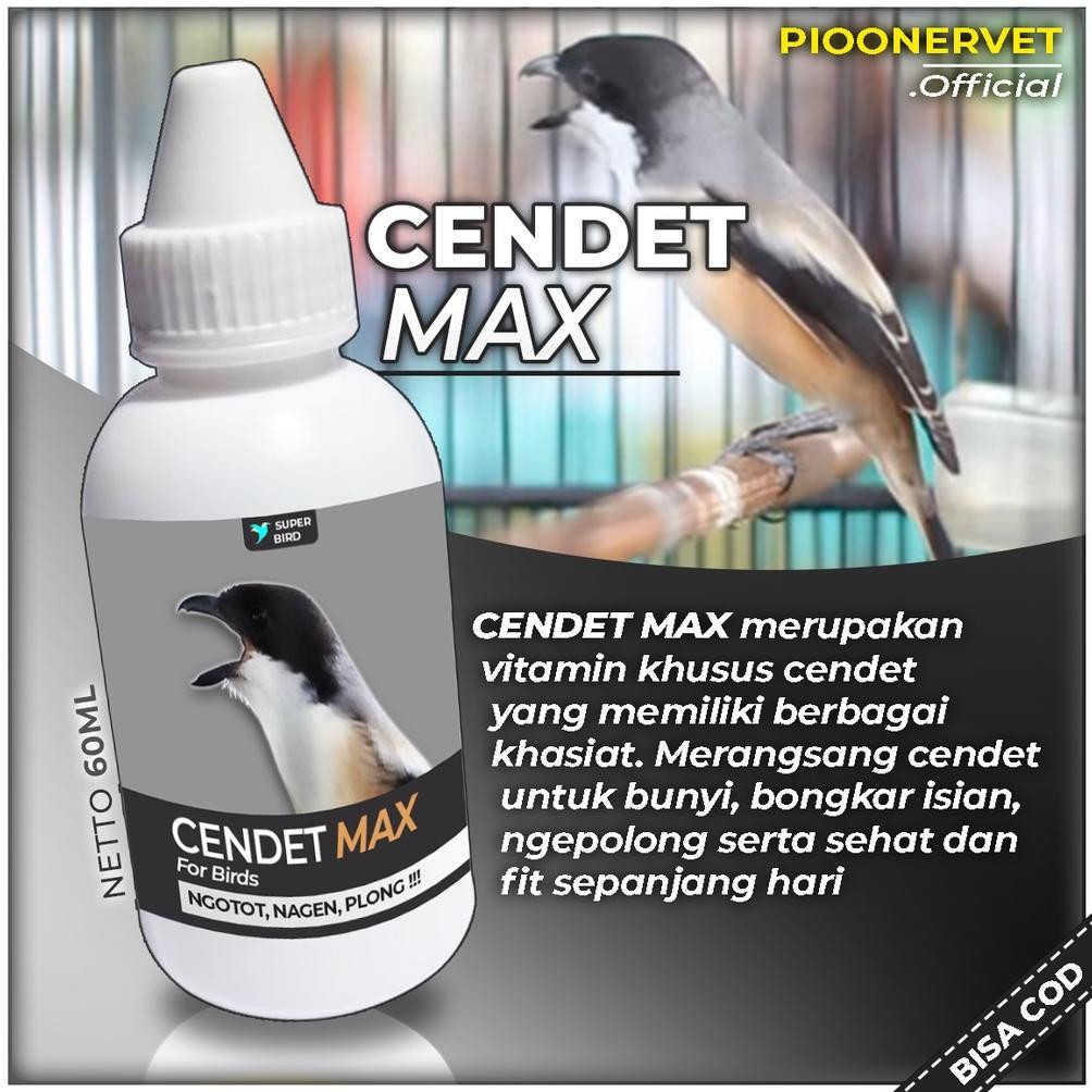 Quality Pioonervet - Vitamin Burung Cendet Max Obat Penggacor Kicau Merangsang Bunyi Doping Stamina 