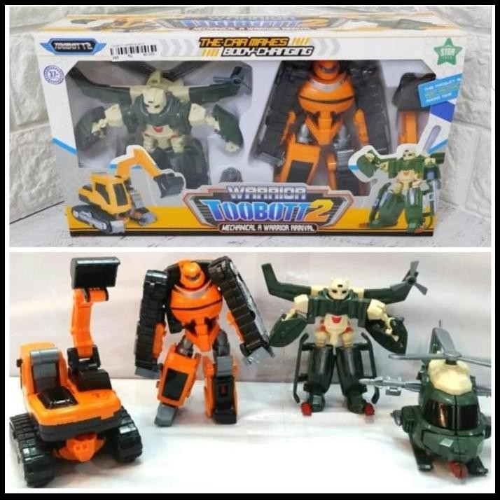 Mainan Robot Pesawat Helikopter Robot Traktor - Mainan Robot 2 in 1