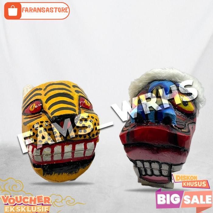 Fams Wrhs Barongan Kepruk Kucingan Kepala Barongan Jaranan Barongan Kayu (Bisa Cod) Jaranan